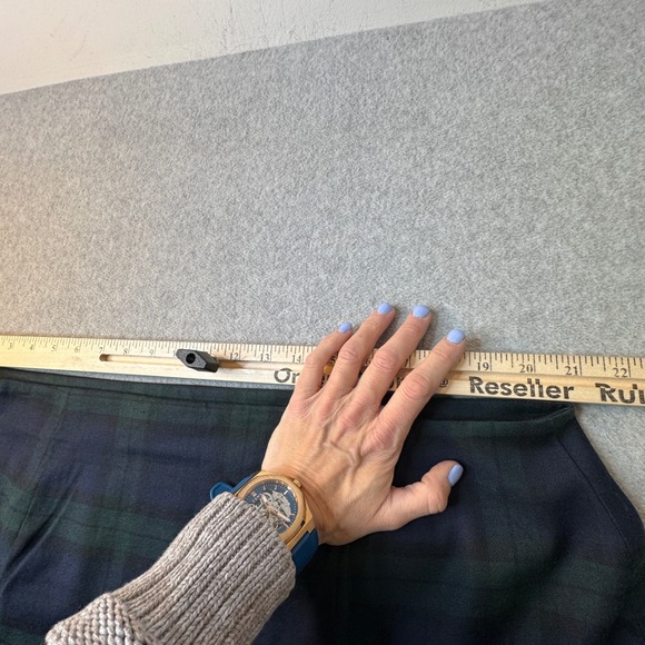 Lauren Ralph Lauren Plaid A Line Skirt Womens 18W Navy Green New - Picture 7 of 7